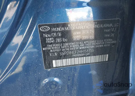 2017 Hyundai Elantra Se из США, поврежденный, VIN 5NPD84LF2HH158355